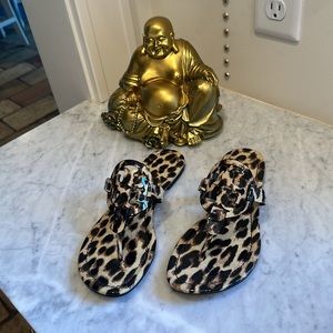 Tory Burch leopard sandals miller sandals